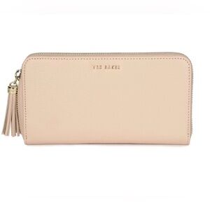 Ted Baker Robyna Stone Leather Zip Around Wallet Tassel